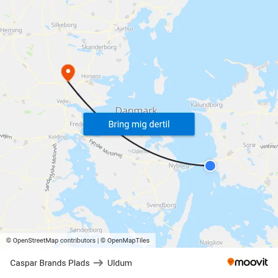 Caspar Brands Plads to Uldum map