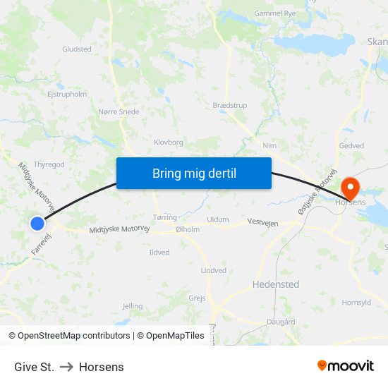 Give St. to Horsens map