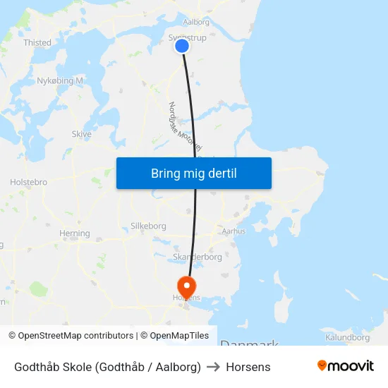 Godthåb Skole (Godthåb / Aalborg) to Horsens map