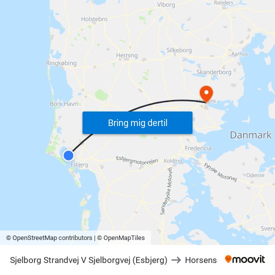 Sjelborg Strandvej V Sjelborgvej (Esbjerg) to Horsens map