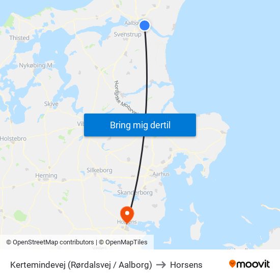 Kertemindevej (Rørdalsvej / Aalborg) to Horsens map