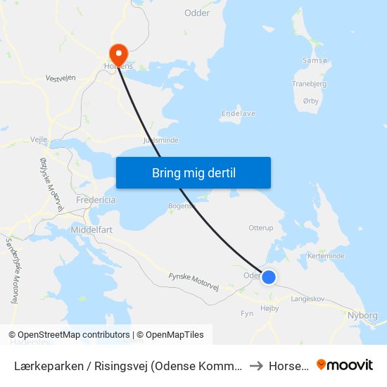 Lærkeparken / Risingsvej (Odense Kommune) to Horsens map