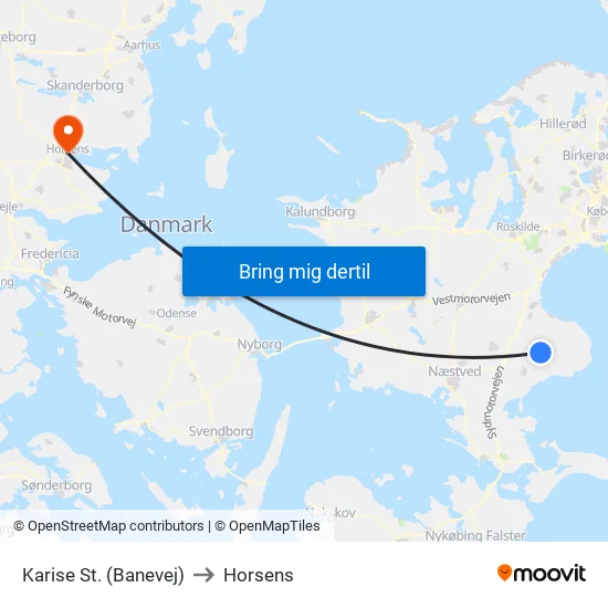 Karise St. (Banevej) to Horsens map