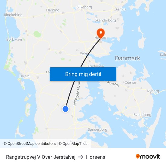 Rangstrupvej V Over Jerstalvej to Horsens map