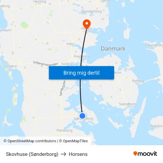 Skovhuse (Sønderborg) to Horsens map