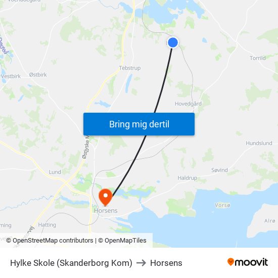 Hylke Skole (Skanderborg Kom) to Horsens map