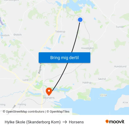 Hylke Skole (Skanderborg Kom) to Horsens map