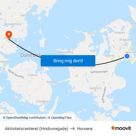 Aktivitetscenteret (Hvidovregade) to Horsens map