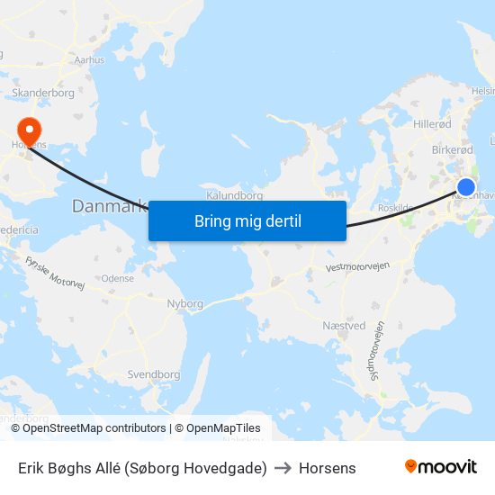 Erik Bøghs Allé (Søborg Hovedgade) to Horsens map