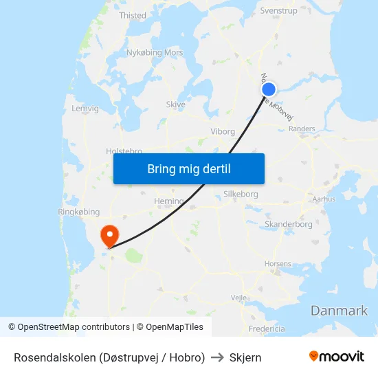 Rosendalskolen (Døstrupvej / Hobro) to Skjern map