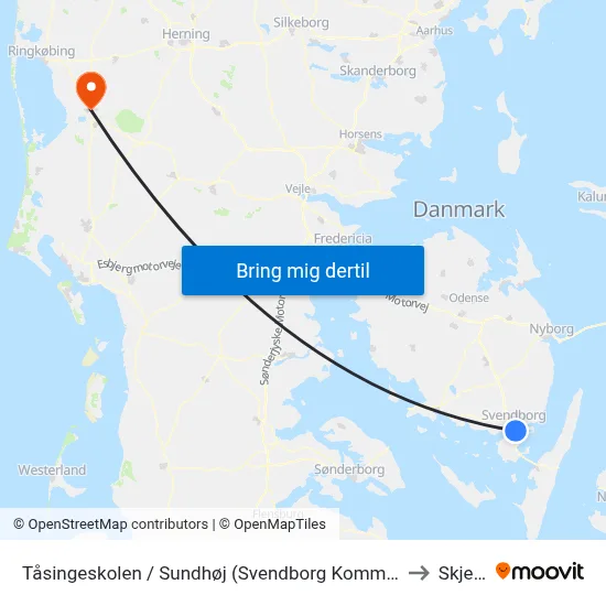 Tåsingeskolen / Sundhøj (Svendborg Kommune) to Skjern map