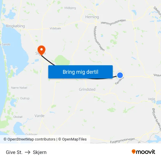 Give St. to Skjern map