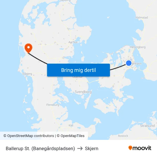 Ballerup St. (Banegårdspladsen) to Skjern map