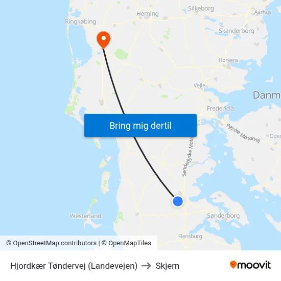 Hjordkær Tøndervej (Landevejen) to Skjern map