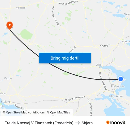 Trelde Næsvej V Flansbæk (Fredericia) to Skjern map