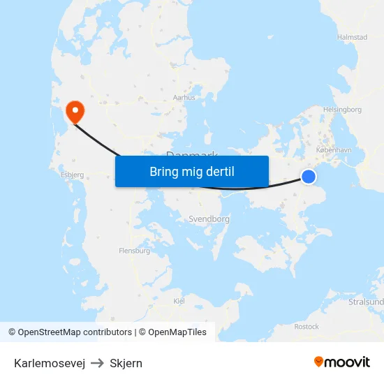 Karlemosevej to Skjern map