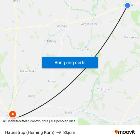 Haunstrup (Herning Kom) to Skjern map