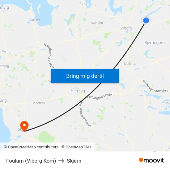 Foulum (Viborg Kom) to Skjern map