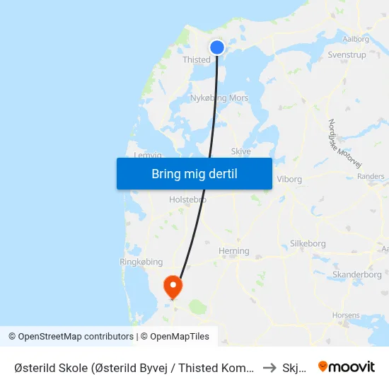 Østerild Skole (Østerild Byvej / Thisted Kommune) to Skjern map