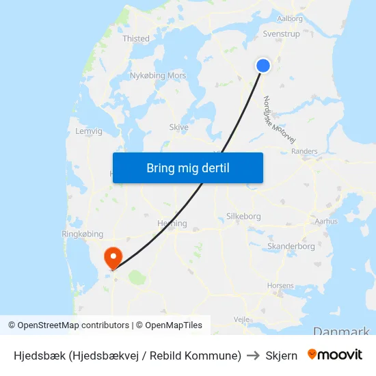 Hjedsbæk (Hjedsbækvej / Rebild Kommune) to Skjern map