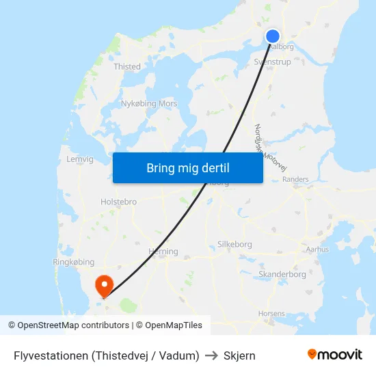 Flyvestationen (Thistedvej / Vadum) to Skjern map