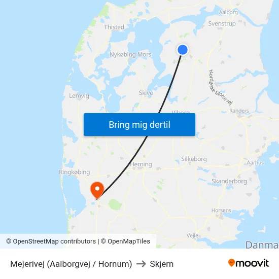 Mejerivej  (Aalborgvej / Hornum) to Skjern map