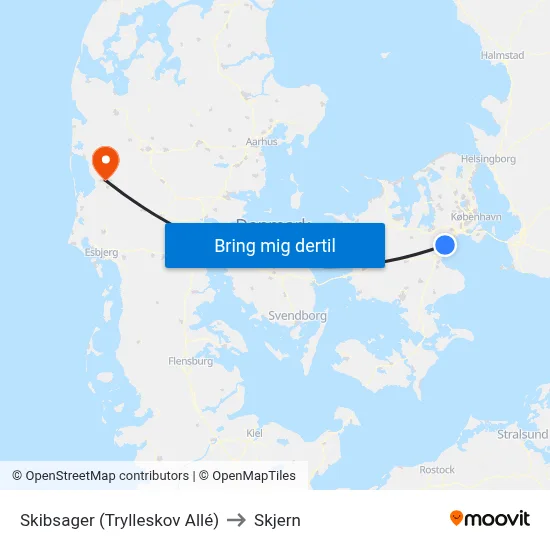Skibsager (Trylleskov Allé) to Skjern map