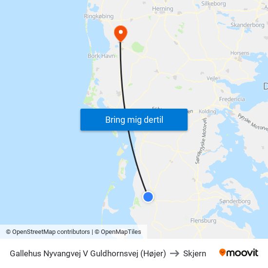 Gallehus Nyvangvej V Guldhornsvej (Højer) to Skjern map