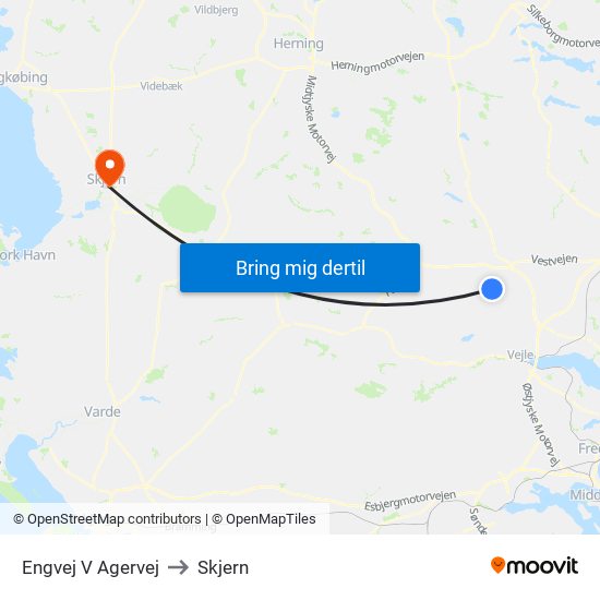 Engvej V Agervej to Skjern map