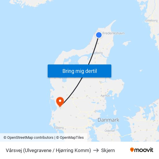 Vårsvej (Ulvegravene / Hjørring Komm) to Skjern map