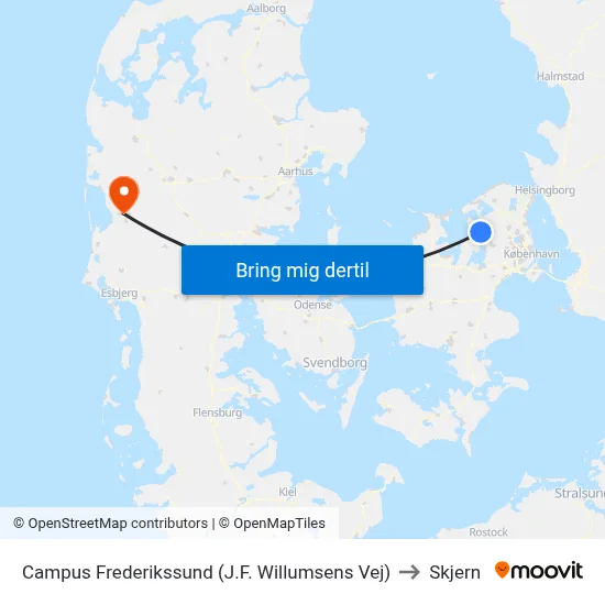 Campus Frederikssund (J.F. Willumsens Vej) to Skjern map