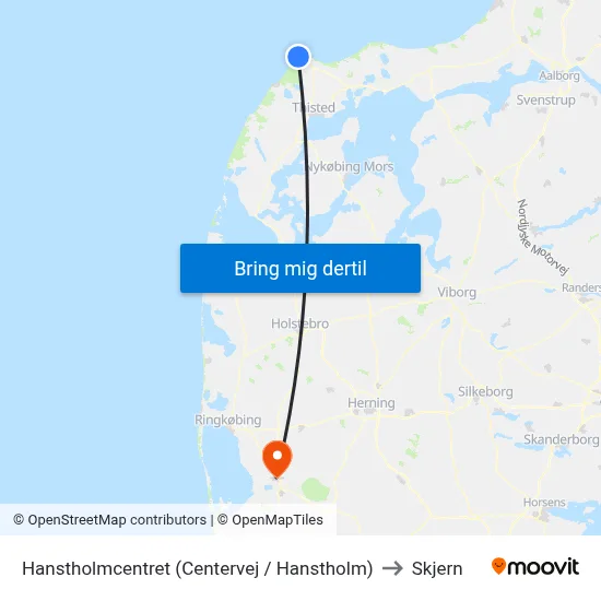 Hanstholmcentret (Centervej / Hanstholm) to Skjern map