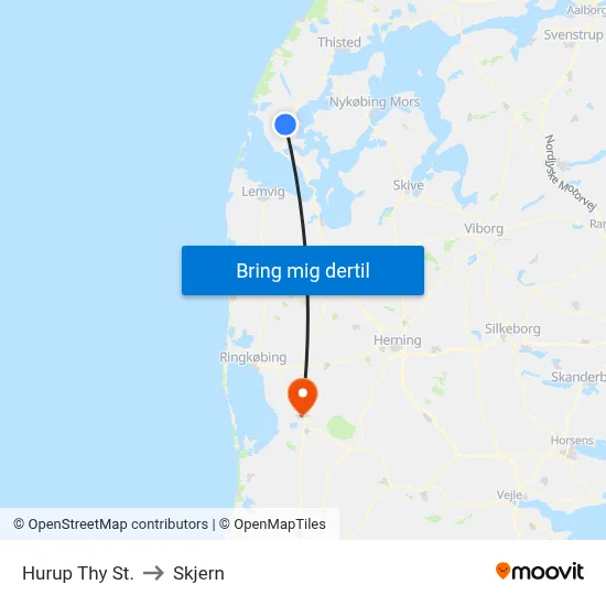 Hurup Thy St. to Skjern map