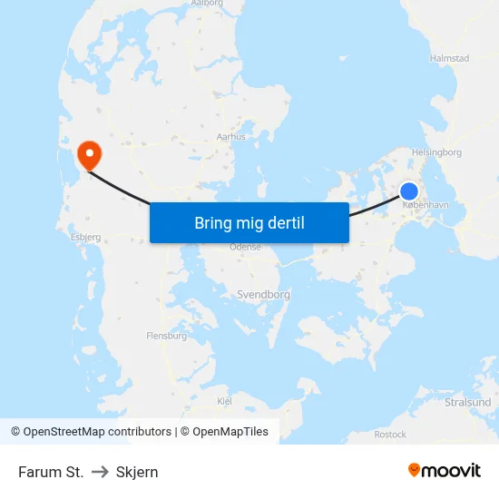 Farum St. to Skjern map