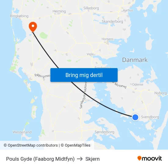 Pouls Gyde (Faaborg Midtfyn) to Skjern map