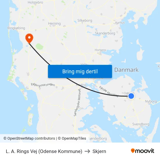 L. A. Rings Vej (Odense Kommune) to Skjern map