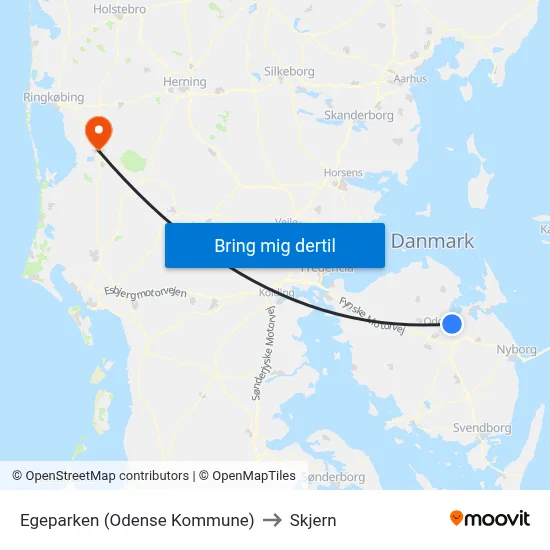Egeparken (Odense Kommune) to Skjern map