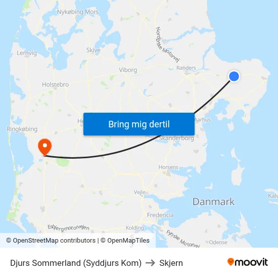 Djurs Sommerland (Syddjurs Kom) to Skjern map
