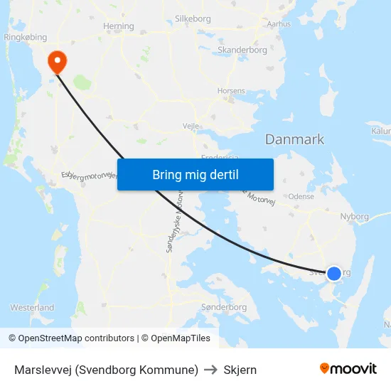 Marslevvej (Svendborg Kommune) to Skjern map
