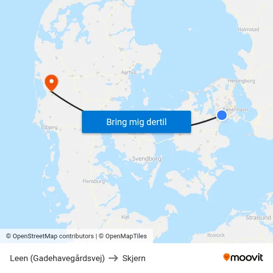 Leen (Gadehavegårdsvej) to Skjern map