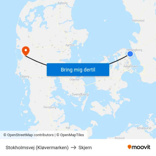 Stokholmsvej (Kløvermarken) to Skjern map
