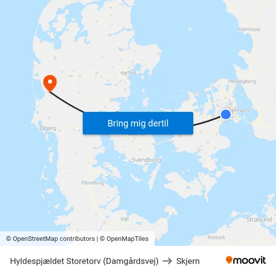 Hyldespjældet Storetorv (Damgårdsvej) to Skjern map