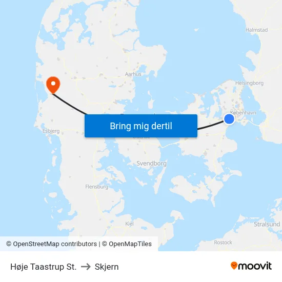 Høje Taastrup St. to Skjern map