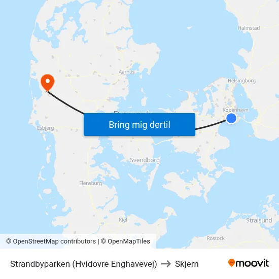 Strandbyparken (Hvidovre Enghavevej) to Skjern map