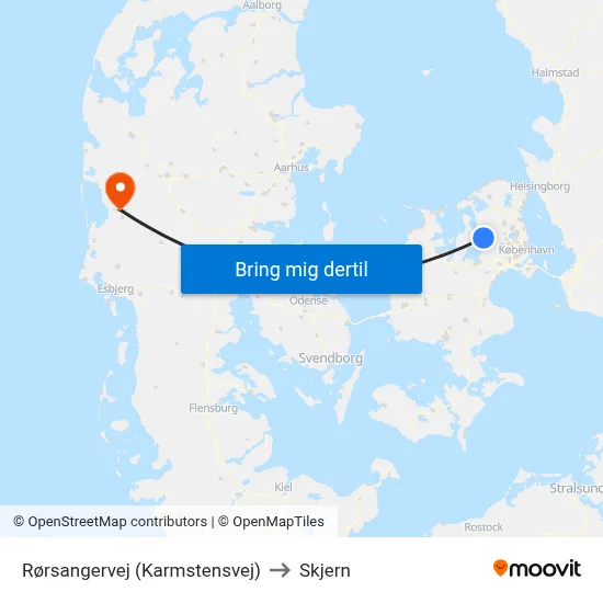 Rørsangervej (Karmstensvej) to Skjern map