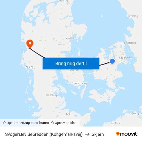 Svogerslev Søbredden (Kongemarksvej) to Skjern map