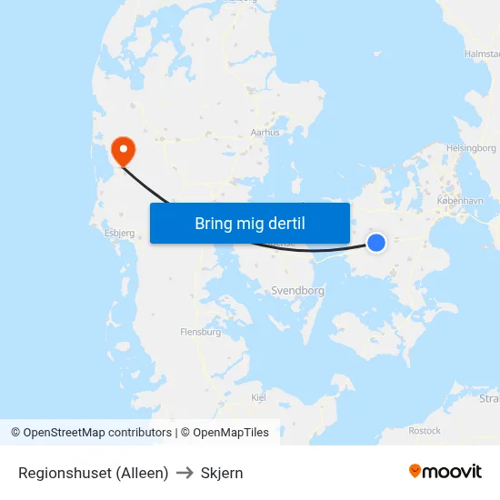 Regionshuset (Alleen) to Skjern map