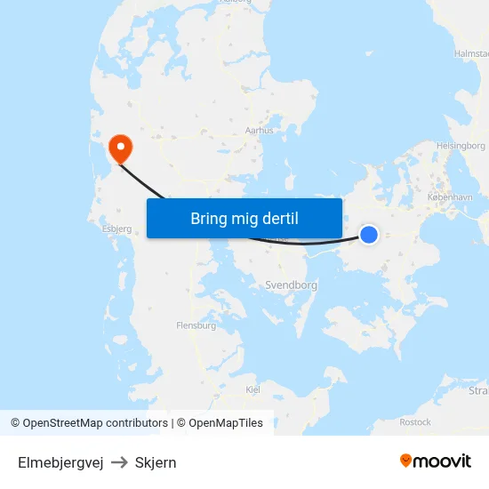Elmebjergvej to Skjern map