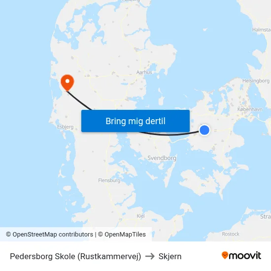 Pedersborg Skole (Rustkammervej) to Skjern map
