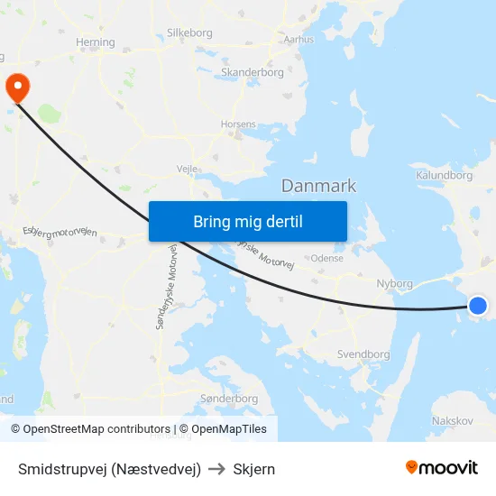 Smidstrupvej (Næstvedvej) to Skjern map